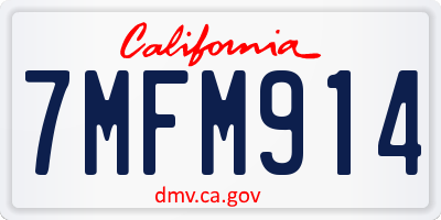 CA license plate 7MFM914