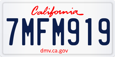 CA license plate 7MFM919