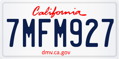 CA license plate 7MFM927