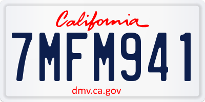 CA license plate 7MFM941