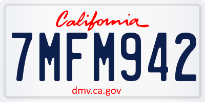 CA license plate 7MFM942
