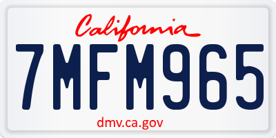 CA license plate 7MFM965