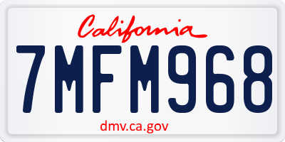 CA license plate 7MFM968