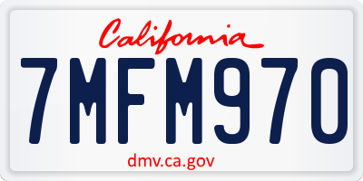 CA license plate 7MFM970