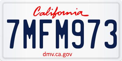 CA license plate 7MFM973