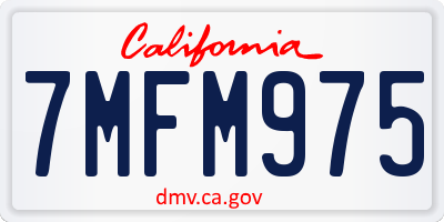 CA license plate 7MFM975