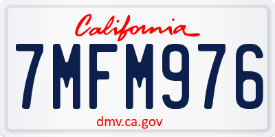 CA license plate 7MFM976