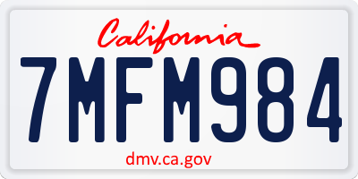 CA license plate 7MFM984