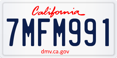 CA license plate 7MFM991