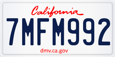 CA license plate 7MFM992