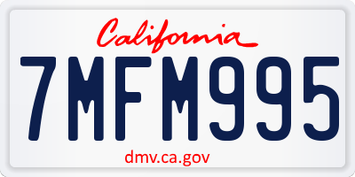 CA license plate 7MFM995