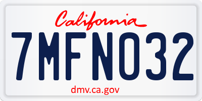 CA license plate 7MFN032