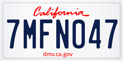 CA license plate 7MFN047