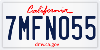 CA license plate 7MFN055
