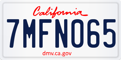 CA license plate 7MFN065