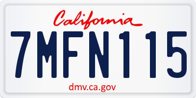 CA license plate 7MFN115