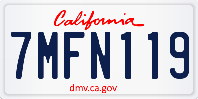 CA license plate 7MFN119