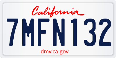 CA license plate 7MFN132