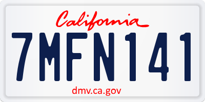 CA license plate 7MFN141