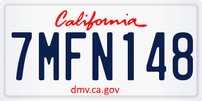 CA license plate 7MFN148