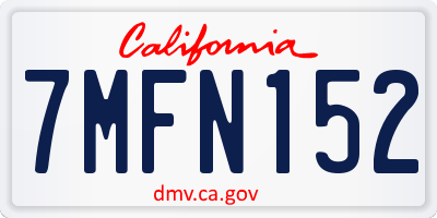 CA license plate 7MFN152