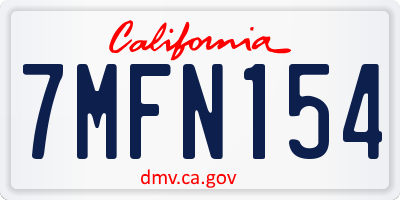 CA license plate 7MFN154