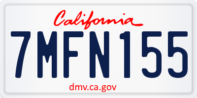 CA license plate 7MFN155