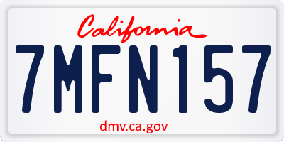 CA license plate 7MFN157