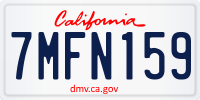 CA license plate 7MFN159