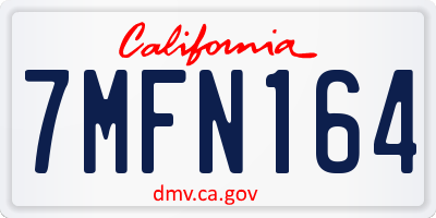 CA license plate 7MFN164