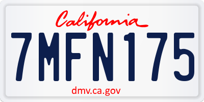CA license plate 7MFN175