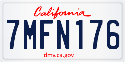 CA license plate 7MFN176