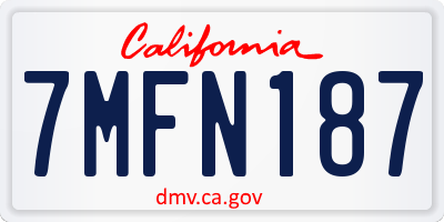 CA license plate 7MFN187