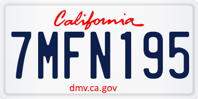 CA license plate 7MFN195