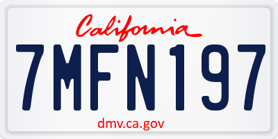 CA license plate 7MFN197