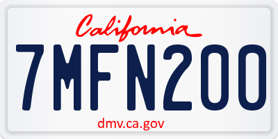 CA license plate 7MFN200