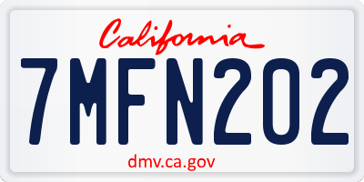 CA license plate 7MFN202