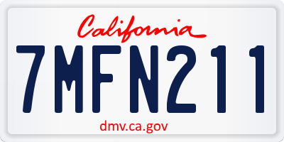CA license plate 7MFN211