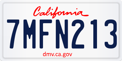 CA license plate 7MFN213