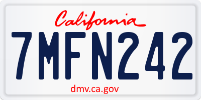 CA license plate 7MFN242