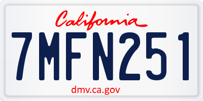 CA license plate 7MFN251