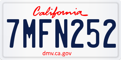 CA license plate 7MFN252