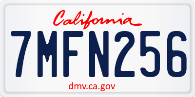 CA license plate 7MFN256
