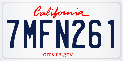 CA license plate 7MFN261