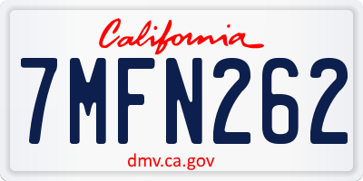 CA license plate 7MFN262