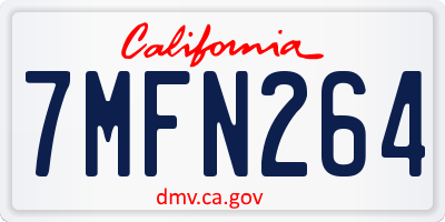 CA license plate 7MFN264