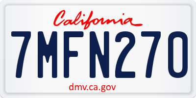 CA license plate 7MFN270