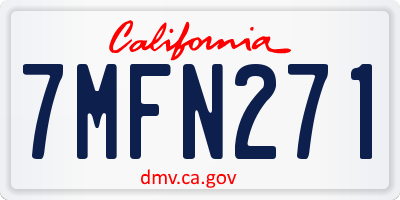 CA license plate 7MFN271