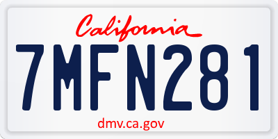 CA license plate 7MFN281