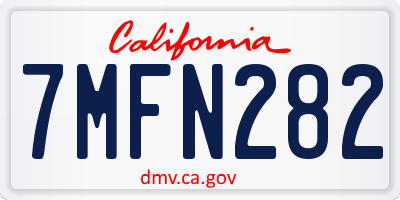 CA license plate 7MFN282